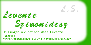 levente szimonidesz business card
